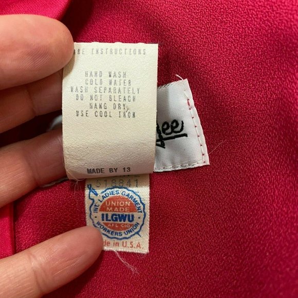 Vintage Henry Lee Dress 12 Pink Layered Look Blazer Long Sleeve Union‎ Label Vtg - Picture 11 of 11